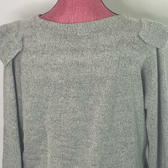 🆕 Adrienne Vittadini gray fall sweater ruffle womens size Large office preppy - Picture 7 of 12